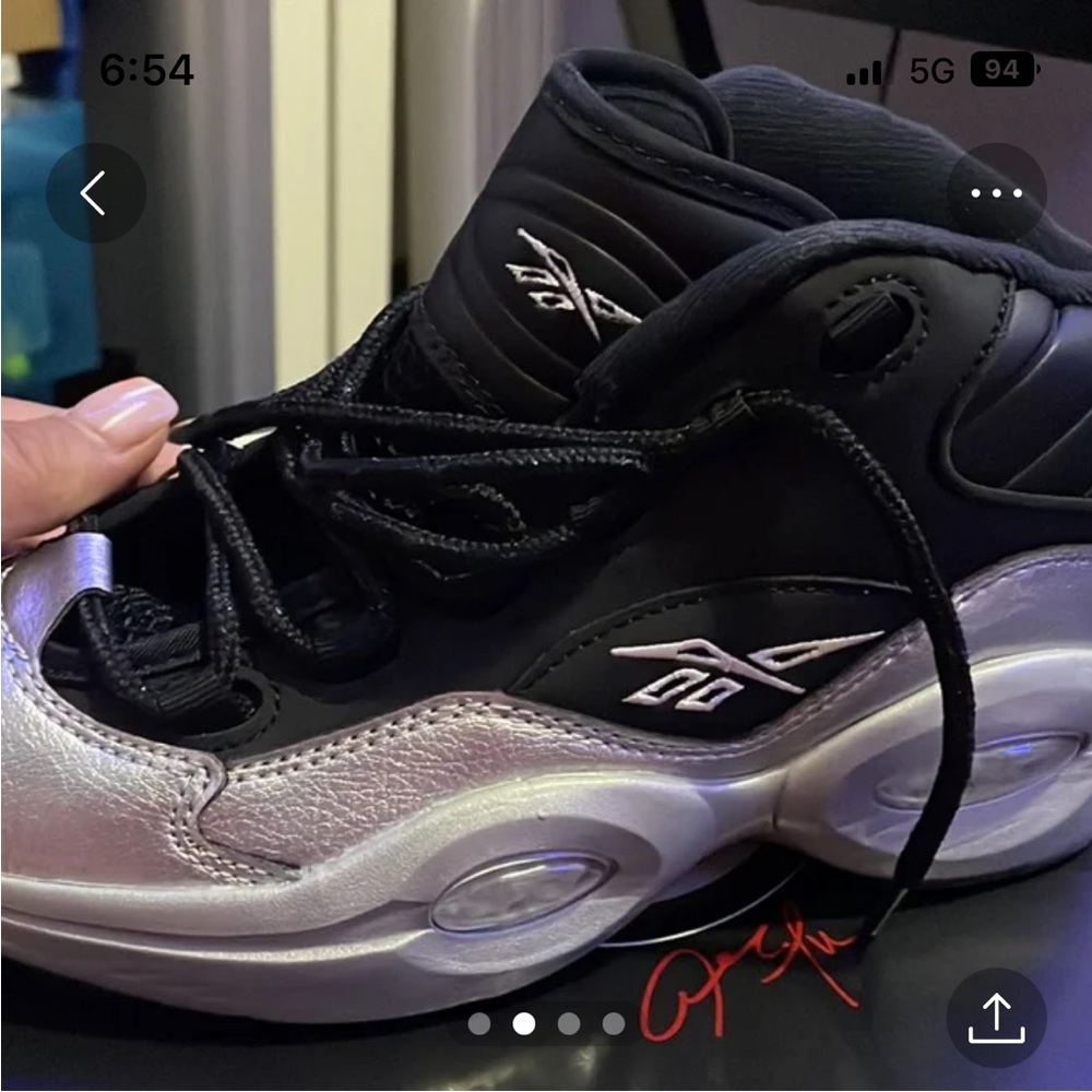 REEBOK QUESTION MID MOTORSPORTS BLACK/METALLIC SILVER - Picture 2 of 2